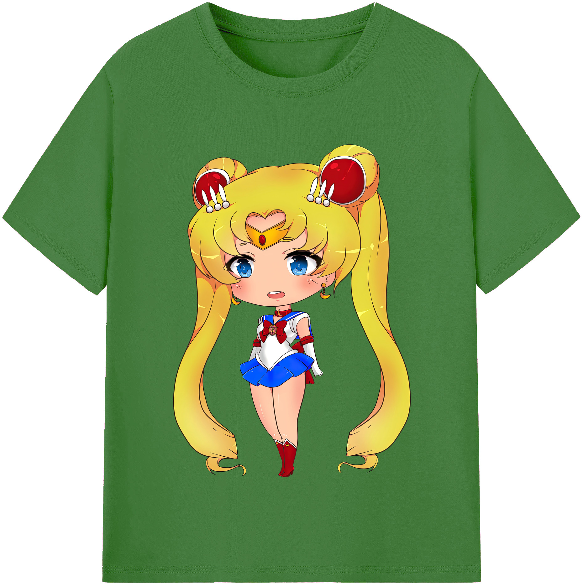 （画像用） 美少女戦士セーラームーン 月野 うさぎ つきの うさぎ Sailor Moon Tsukino Usagi レディースカジュアルプリントTシャツ（綿100％）